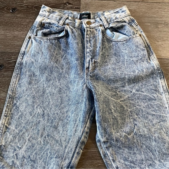 Chic Vintage Super High‎ Rise Acid Wash Mom Jean Balloon Leg Denim Size 8 Petite - Picture 5 of 11